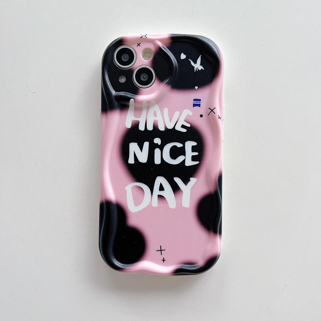 Милый силиконовый чехол для Infinix Hot 30i Xiaomi Redmi Note 12 11 iPhone 15 14 13 Samsung A54 A34 Funda окрашенный мультяшный черный точечный чехол Мягкий бампер из ТПУ