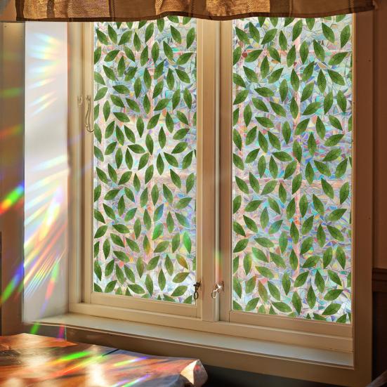 Цветочная радуга статическая наклейка на окно пленка для защиты от ультрафиолета наклейка на стекло неклеящаяся наклейка на окно для дома спальни гостиной декор