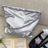 Poneck Ballet Core Ribbon Silver Chain Big Shoulder Bag