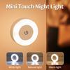 6CM Round Rechargeable LED Night Light Touch Sensor 3 Color Dimmable Wall Lamp for Bedroom Cabinet Closet Kitchen Staircase