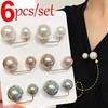 3/6/8PCS Double Head Pin Pearl Brooch Adjustable Collar Clip Non-Slip Safety Pins DIY Sewing Multi-Purpose Scarf Adjuster