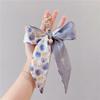 Chic Pearl Bow Scarf Keychain & Bag Charm for Women