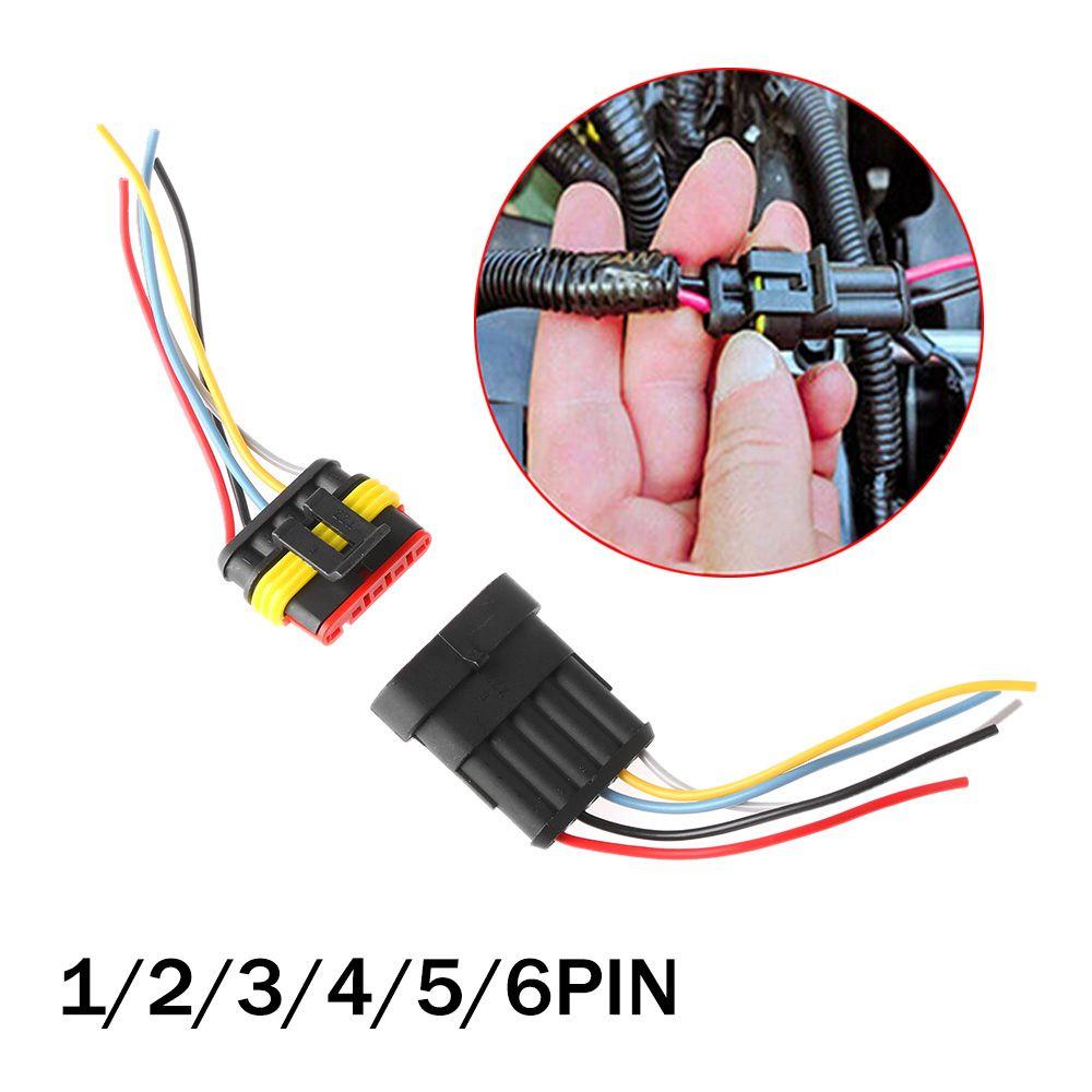 И женские 1/2/3/4/5/6P автомобильные водонепроницаемые комплекты уплотнений для электрических разъемов с проводом, автомобильная HID вилка