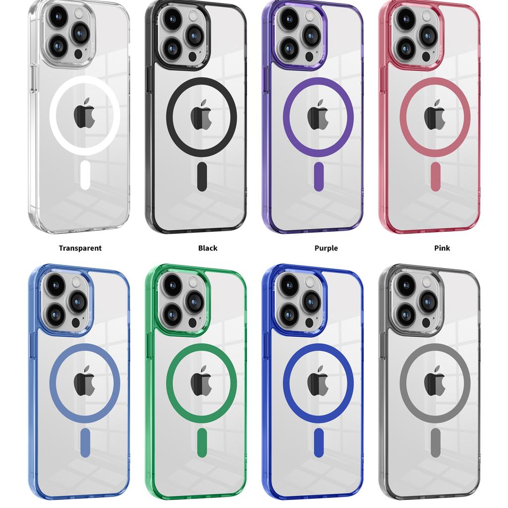 MagSafe Shockproof Magnetic Wireless Charging Case for iPhone 15Plus 15Pro Max/13 Pro Max/14 Pro Max/12 Pro Max Clear Silicone Phone Bumper Cover Case