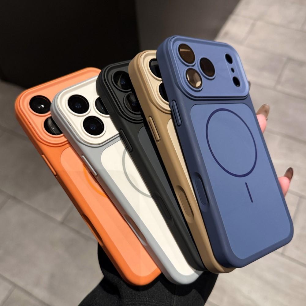 Прочный Бронированный Бампер Ударопрочный Матовый Чехол для iPhone 17 16 15 14 Plus 13 Pro Max Для Magsafe Магнитная Крышка Защитная Крышка Объектива
