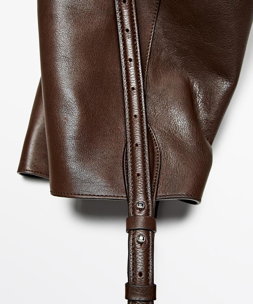 Massimo Dutti Napa Leather Bucket Bag