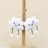 Cute White Cloud Keychain Cartoon Girl Backpack Decorative Pendant Doll Gift
