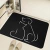 The Small Cat and Dog Mats Are Outlined By Lines - Non-slip and Washable Farmhouse-style Mats Made of Durable Polyester