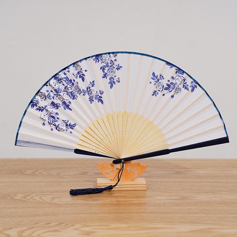 Складной веер из бамбука, дизайн Green Smile, элегантный женский танцевальный веер, идеальный подарок для студента