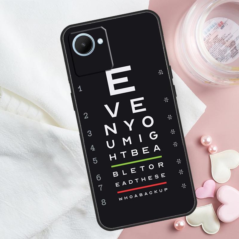 Vision Test Chart For Realme 14 10 11 12 13 Pro Plus GT 6 5 6T GT7 Pro C61 C55 C53 C51 C21Y C25S C75 C67 Case