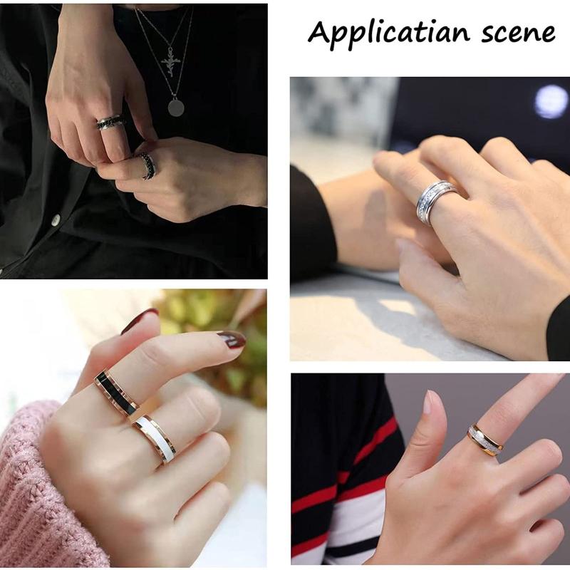 6 шт. 8 мм Кольцо-заготовка с канавками из нержавеющей стали для кольца с инкрустацией, изготовление ювелирных изделий, полированное, удобное, кольцо с канавками