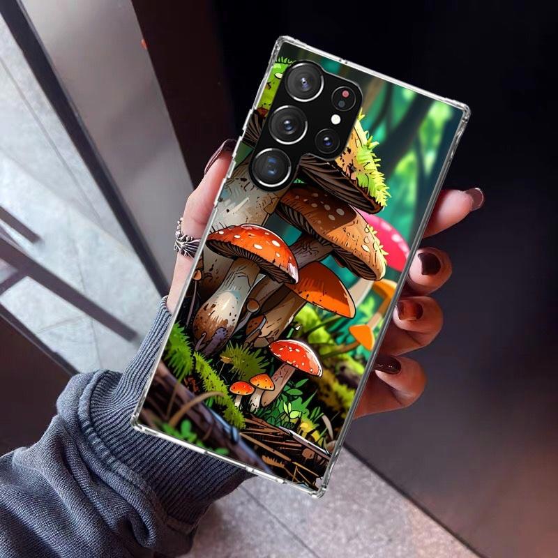 Colorful Mushroom Phone Case For Samsung Galaxy S23 S24 S25 Edge S26 Ultra S22 + S21 Plus S20 FE Cover Silicone Print Shell Gala