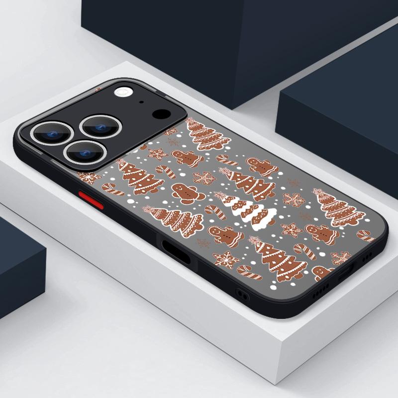 Christmas New Year Print Case For iPhone 17 Air 16e 16 15 14 Pro Max 13 Shockproof Soft Edge Hard PC Matte Phone Cover