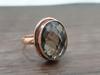 Овальный Дымчатый Кварц Огранки «Роза» Серебро 925 пробы с Покрытием Розовым Золотом Кольцо Ювелирное Изделие