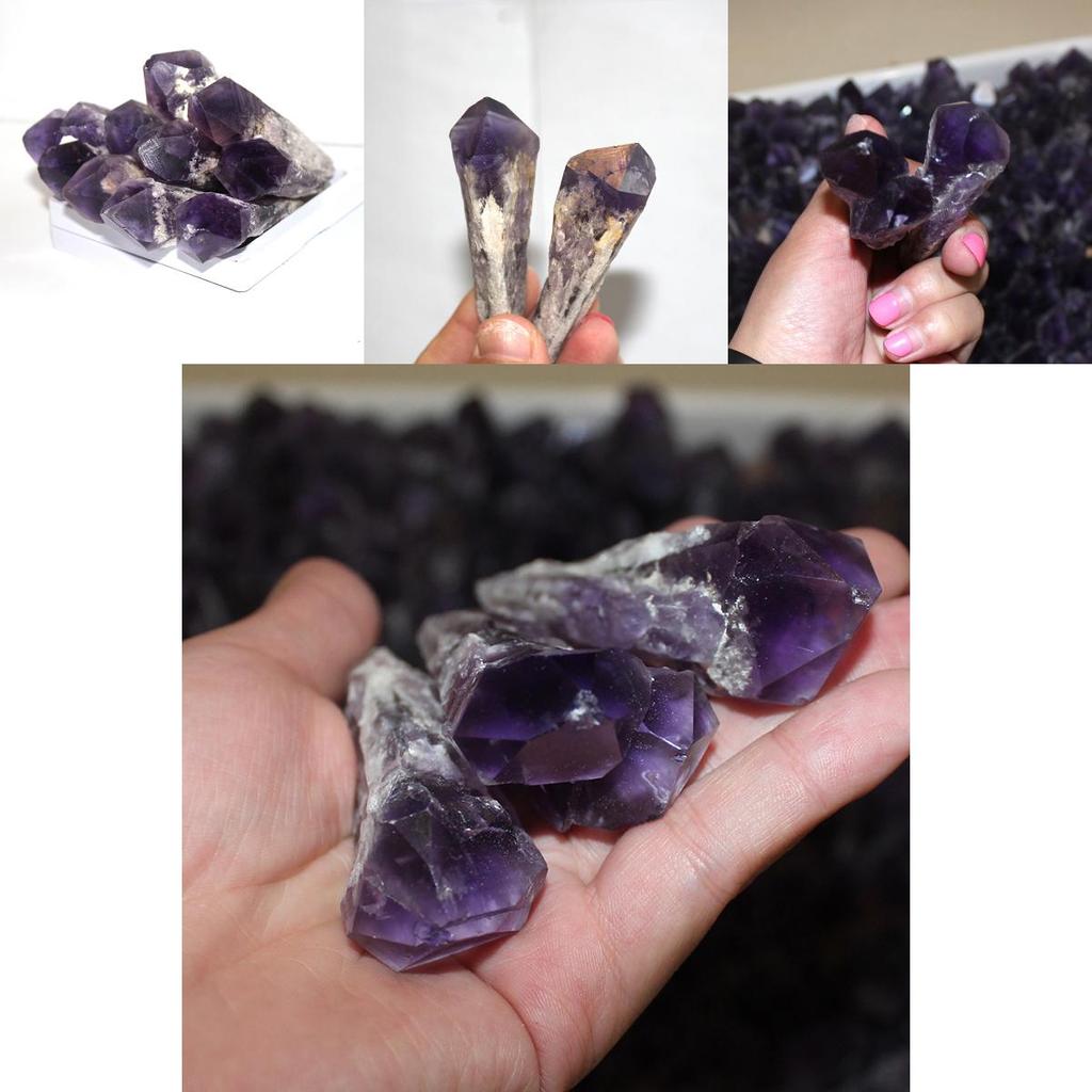 Аметист Кварц Натуральный Кристалл Палочка Точка Образец Исцеление Дом Подарок Декор