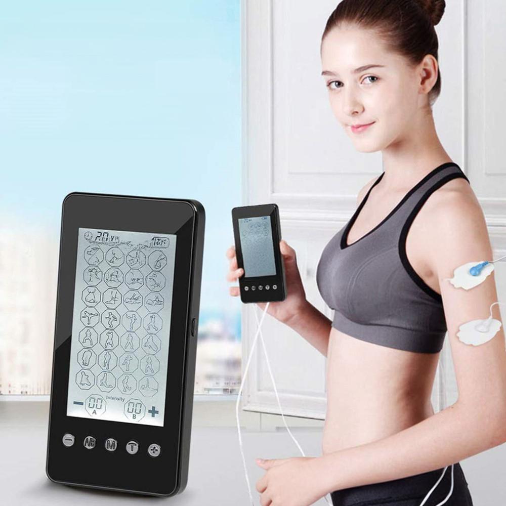 Массажер с сенсорным экраном и 28 режимами работы, прибор для физиотерапии меридианов EMS, домашний массажер для шейного и поясничного отделов позвоночника, для обезболивающей терапии