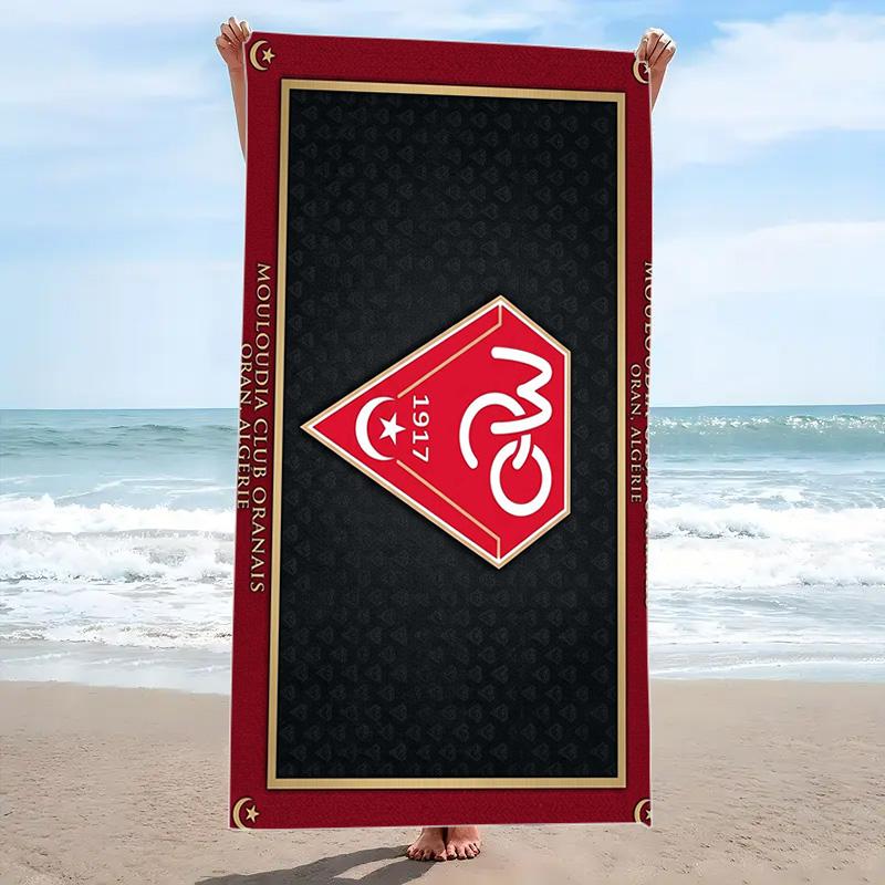 Mouloudia Club d'oran Print Beach Towel, Large Soft Quick Dry Towel for Beach Camping Swimming