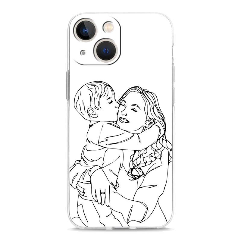 Чехол для телефона для iPhone 15 14 13 12 Mini 11 Pro Max XS X XR 7 8 Plus Прозрачный Ударопрочный Силиконовый ТПУ Чехол Девочка Мама Семья
