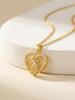 Heart Rose Necklace Tarnish Free for women,18K Gold PVD Plated Waterproof Full Zircon Pave Heart Pendant Elegant Jewelry
