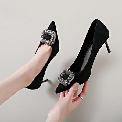 Модные женские туфли на высоком каблуке, летние новые, заостренные, с бриллиантами, свадебные туфли с неглубокой выемкой, модные, темпераментные туфли на шпильках, праздничные туфли