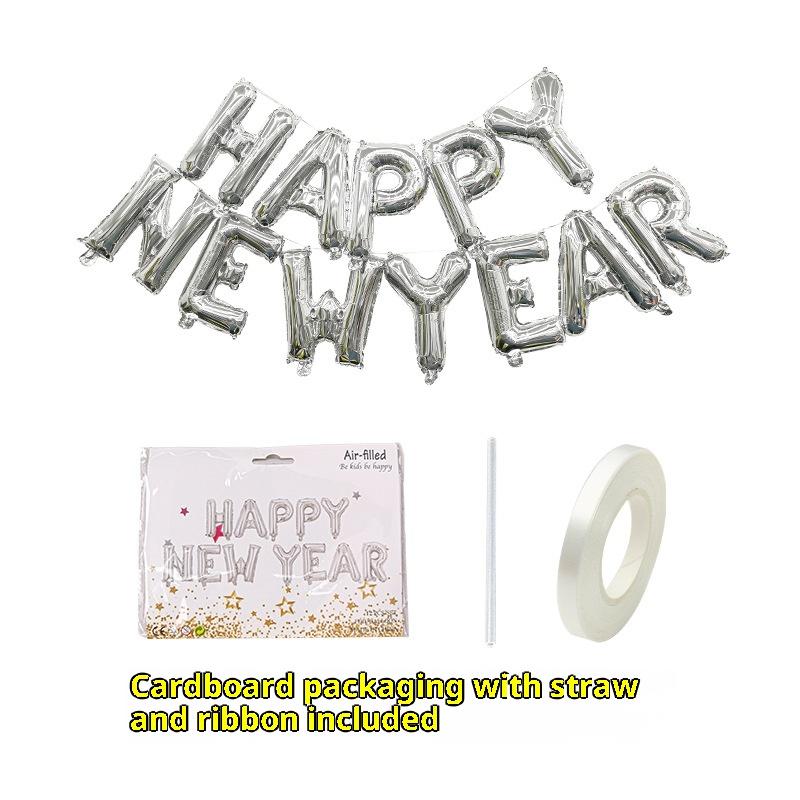 2026 Happy Year Aluminum Foil Balloon Set Year Party 2026 Happy Year Party Year Atmosphere Props