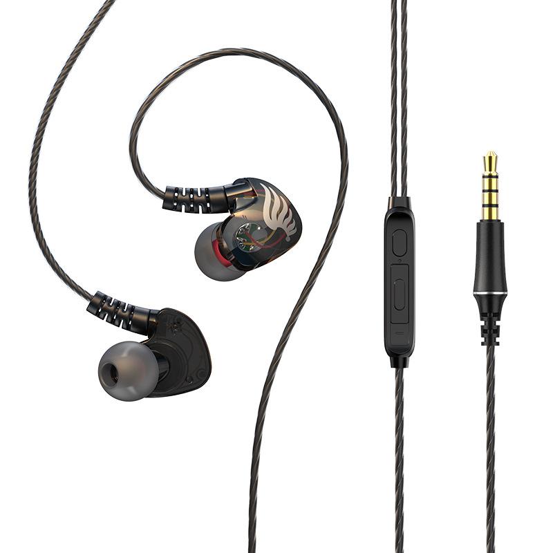 Wired Headphones In-ear Music Wired HIFI Monitoring Headphones Hanging Ear Mobile Gaming Sports Headphones