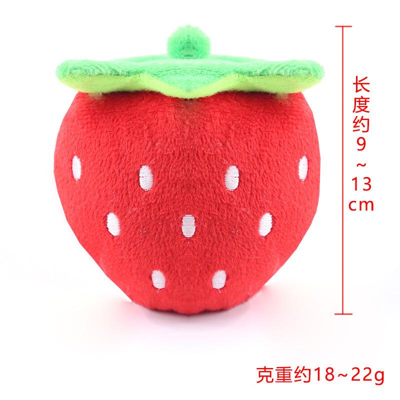 Embroidery Dog Strawberry Pink Strawberry Pet Sound Cat Plush Toy Dog Cat Toy Pet Supplies