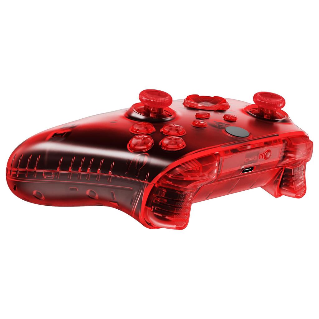 EXtremeRate Полный набор кнопок для Xbox Series X S Прозрачная замена Боковые накладки Грипсы Крышка передней и задней панели для беспроводного контроллера Xbox Core Не &