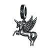 WOSTU 925 Sterling Silver Cool Black Gold Unicorn Charms Flying Horse Hanging Beads Fit Orignal Bracelet Necklace Jewelry Making