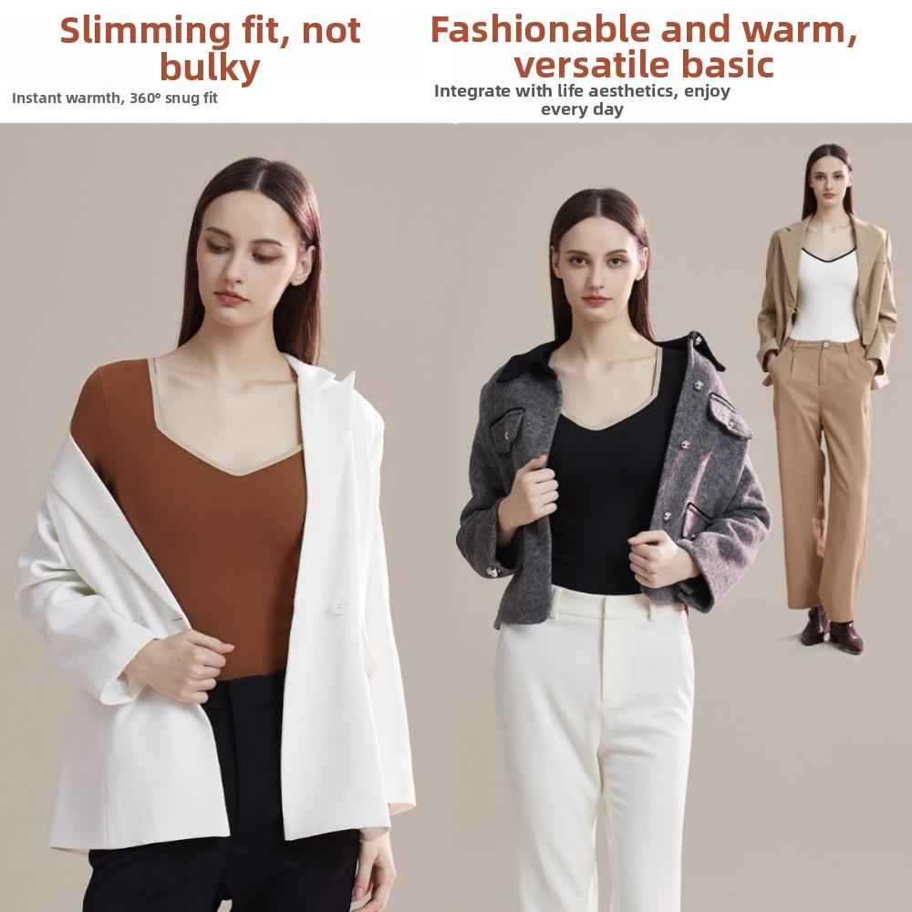 Tops and Pants Thermal Underwear Invisible Warmth Long Pants Women Thermal Clothes Undershirt