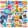 50 PCS Father's Day Text Stickers - 'Happy Father's Day' Decals for Gifts, Cards, DIY