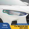 Для MAXUS D60 2025-2026 Высокоглянцевая дымчато-черная предварительно вырезанная TPU пленка для защиты фар автомобиля Комплект PPF Виниловая обертка Защита от царапин