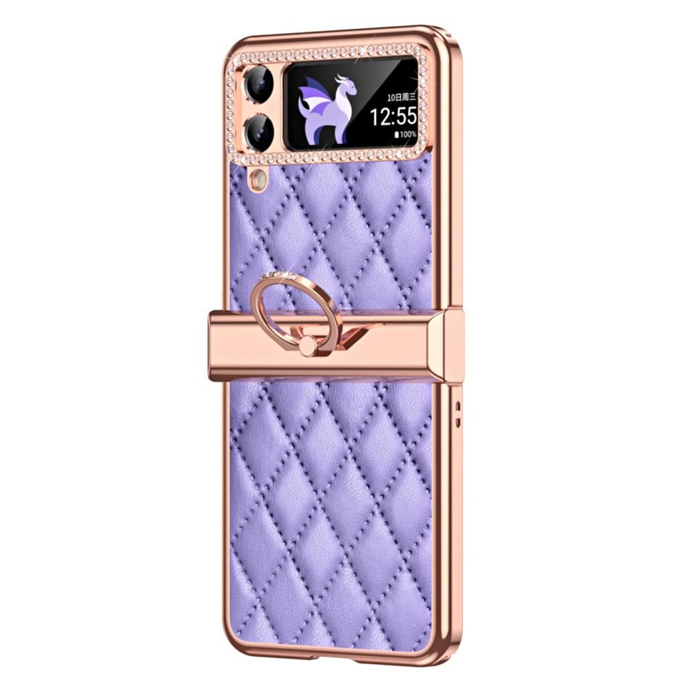 Case for Samsung Galaxy Z Flip 4 5G, Rhombus Grid, Purple