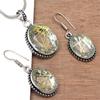 Green Tourmalinne Gemstone Mother's Day Jewelry Pendant Earring Set