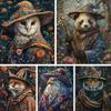 Полный квадратный/круглый дрель 5D DIY алмазная живопись животные лиса, орел и панда картина Алмазная вышивка крестиком домашний декор J3791