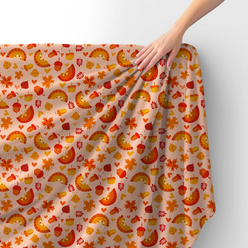 Royal Samt Stoff Polyester Zum Nähen - Motiv Blätter Und Eicheln 2