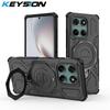 KEYSION Противоударный магнитный чехол для Motorola Edge 60 Pro 5G с откидной металлической подставкой-кольцом для телефона для MOTO Edge 60 Pro 5G