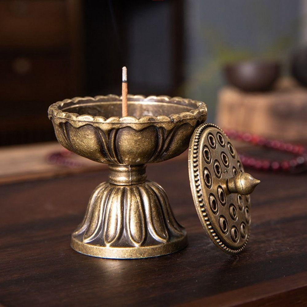 Форма лотоса Дзен Лотос Медная печь Уникальная печь для ароматерапии Украшения Чайный домик