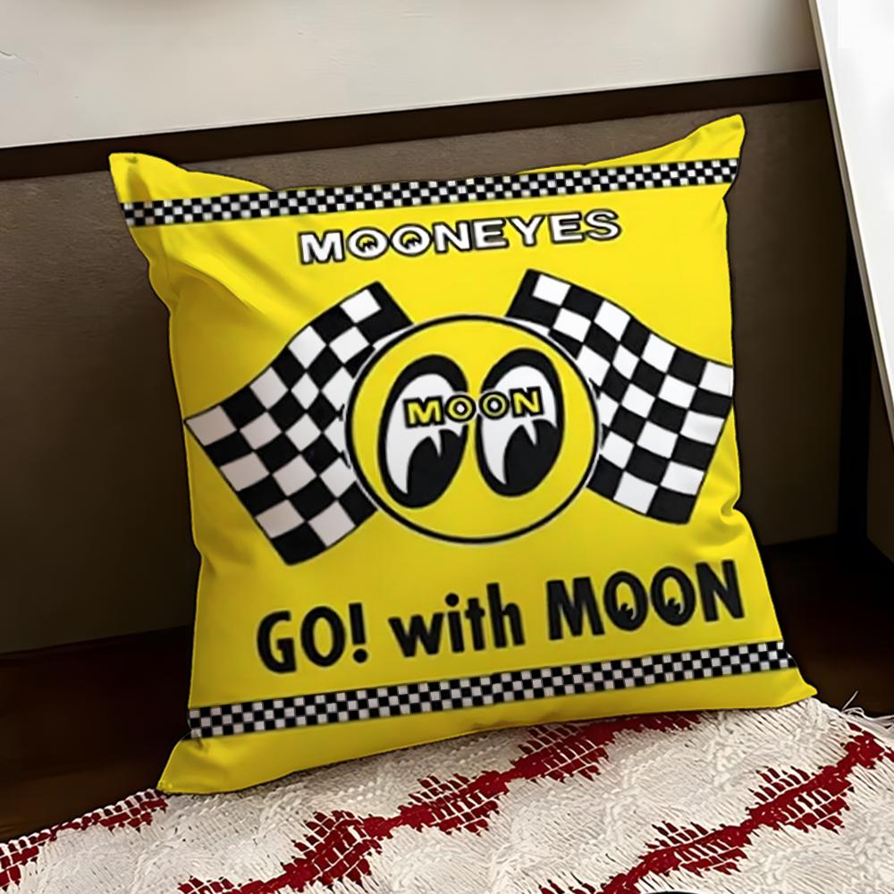 Cute Cartoon MMooneyes Cushion Cover Reversible Soft Durable Pillow Cover Home Car MultiScene Use for Daily Comfort
