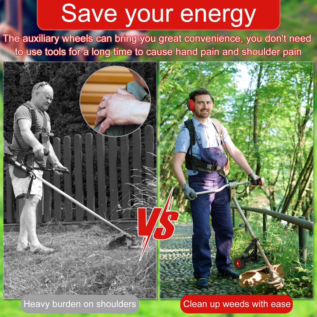 Опорное колесо для газонокосилки, вспомогательные колеса для триммера, регулируемые 26 мм-28 мм, насадка-щетка для газонокосилки, садовые инструменты, аксессуары