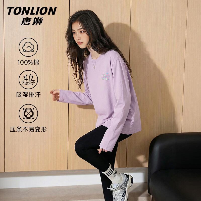 Женская футболка TonLion с длинным рукавом из чистого хлопка