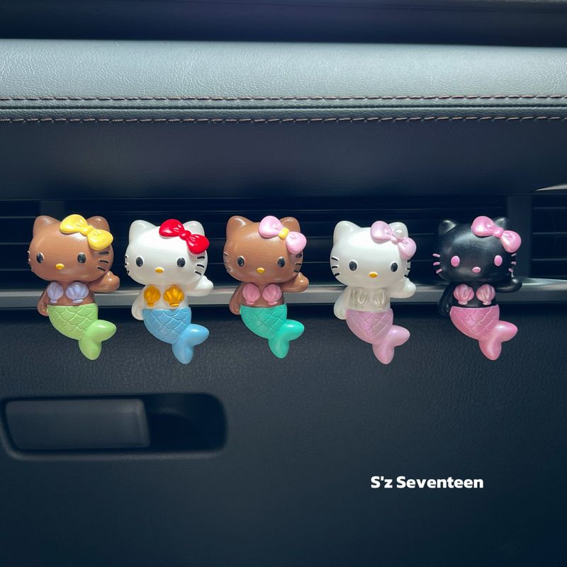 Kitty Cat Mermaid Car Air Vent Diffuser Stone Ornament Handmade Creative Gift Stress Relief Car Decoration