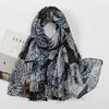 Printed Viscose Cotton Foulard Femme Scarf Floral Muslim Hijabs for Woman Long Thin Shawls and Wraps Travel Sunscreen Stoles