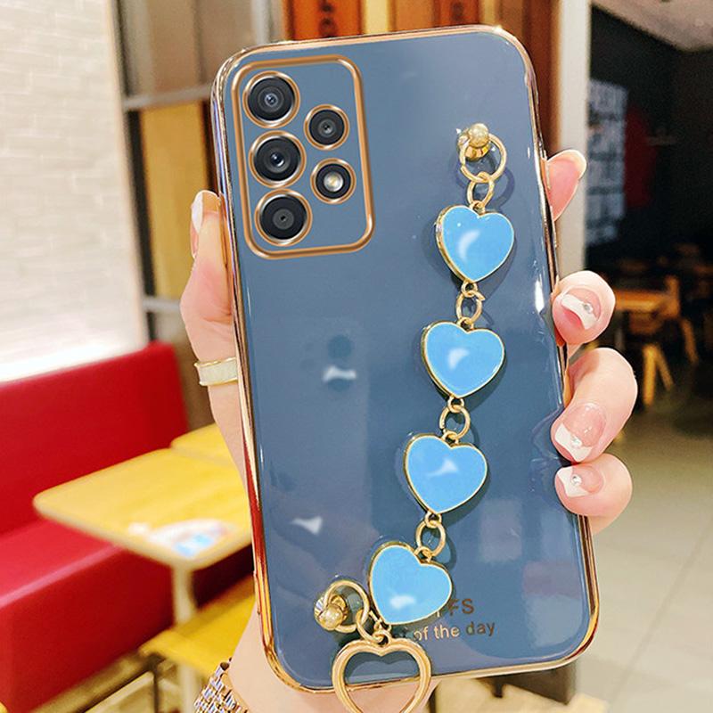 Для Samsung A13 чехол Love браслет с цепочкой силиконовый чехол для Samsung Galaxy A23 A33 A53 A73 A32 A12 A52 A72 A02S A31 Coque