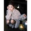 Small Volcano Nunu Moon Shadow Girl Stand Collar Dyed Tip Environmentally Friendly Fur Coat Women's Winter Warm Wool Coat Versatile