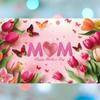 Pink Tulip Flower Background I Love You Best Mom Hanging Banner  Happy Mother’s Day Decor