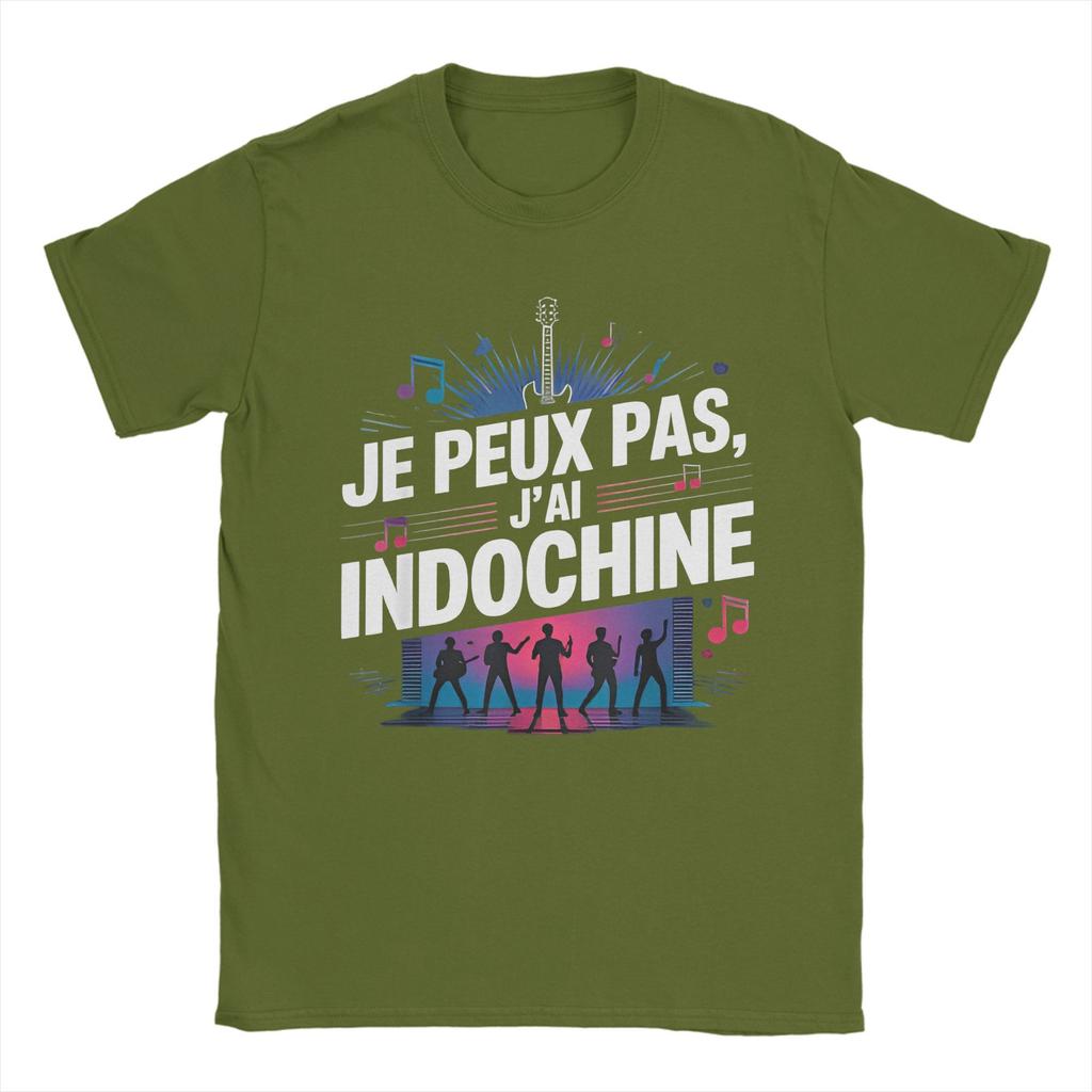Новинка Indochine Arena Tour 2025 Fan T-Shirts Men Crewneck Cotton T Shirts Pop Rock Short Sleeve Tee Shirt Unique Clothes
