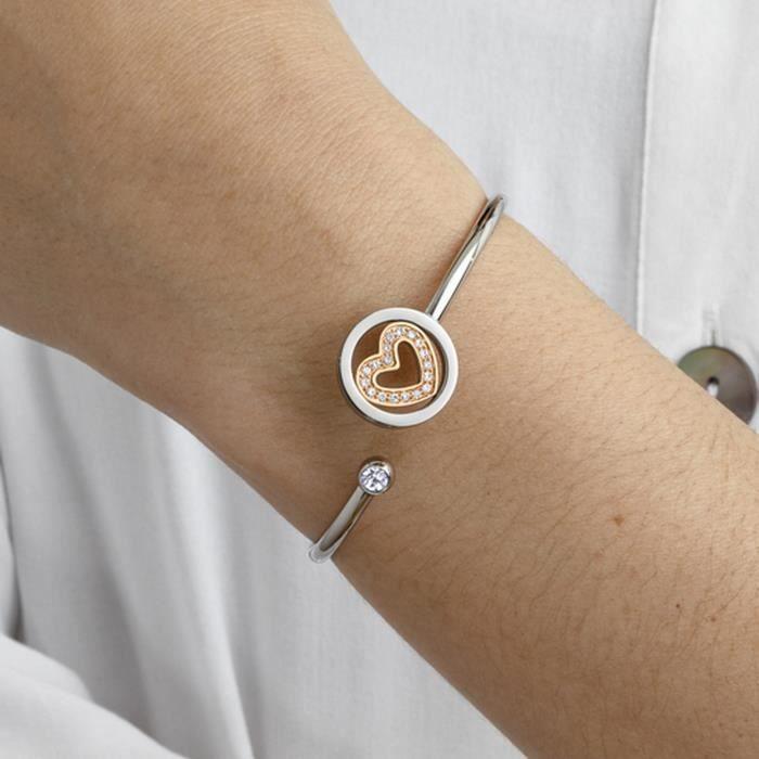 Bracelet jonc - Lotus Style - Bliss - Bicolore - Acier inoxydable - 66 cm