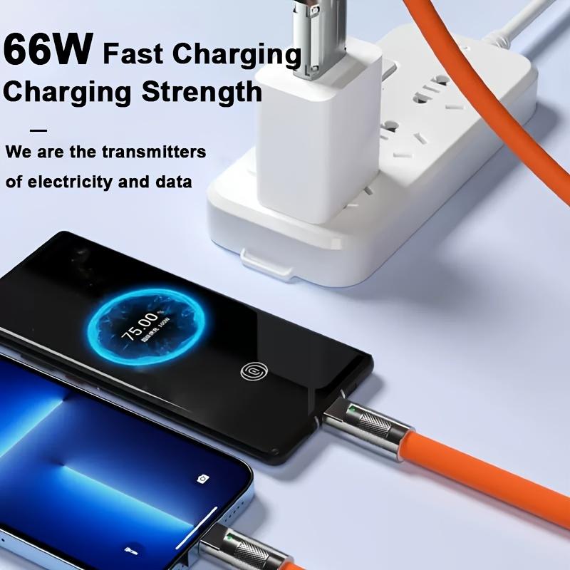 Цинковый сплав 2 в 1, жидкий силикон, 66 Вт, кабель для быстрой зарядки для Samsung OPPO, Xiaomi, зарядный кабель PD, 66 Вт, зарядный кабель для IPhone 14ro Max