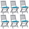 Day and Night - Day and Night Folding Garden Chairs 6 Units Cushions Solid Acacia Wood